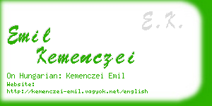 emil kemenczei business card